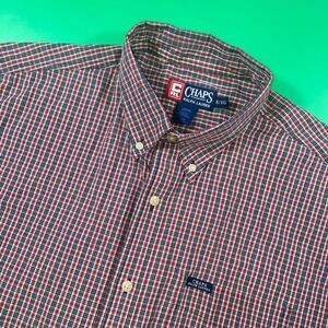 Chaps Ralph Lauren Mens XL Plaid‎ Short Sleeve Button Down Shirt Casual Top